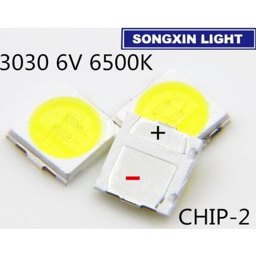 4000PCS 3030 WHITE LED 110-120LM 6V-150mA Cool white 6000-6500k 3030 SMD LED DIODE Lighting Supre Bright