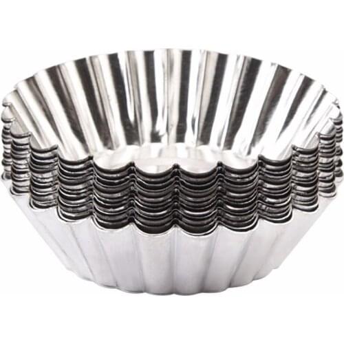 5pcs Egg Tart Mold Cake Aluminium Alloy Tart Mould Baking Tool Cupcake Egg Tart Fruit Tart Mold 7cm Diameter Kitchen Baking Tool