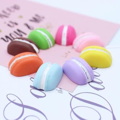 8pcs 23*16*13mm Cute Resin Marcalon Charms Food Pendants Flatback Cabochon for Bracelets Necklace Earrings Jewelry Making