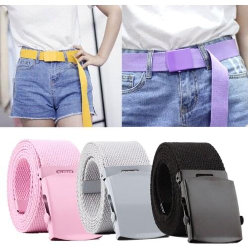 Canvas Long Waistband Fashion Unisex Adjustable Women Belt Outdoor Travel Tactical Waist Belt Jeans Casual Luxury