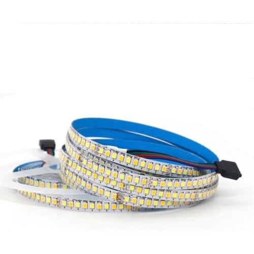 5M Dual Color CRI 80 SMD2835 CCT Dimmable LED Strip Light 12V 24v DC WW CW Color Temperature Adjustable Flexible LED Tape Ribbon