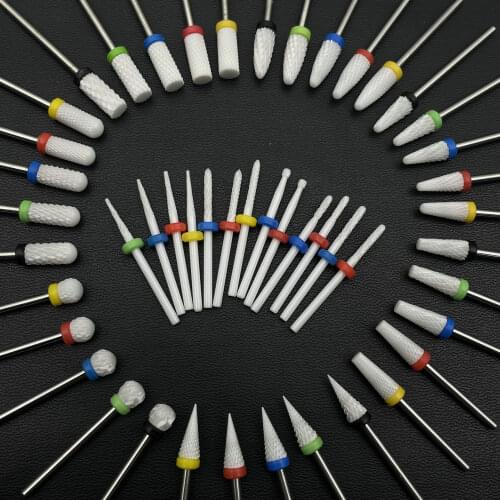 1Pc White Ceremic Nail Drill Bits Ceramic Cuticle Clean Bur Rotary Milling Cutters for Manicure Pedicure Dental Polishing Burs