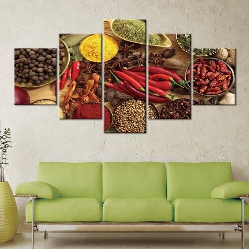 Canvas Painting Home Art Food spice Pizza Poster And Print Wall Art Picture Home Decor