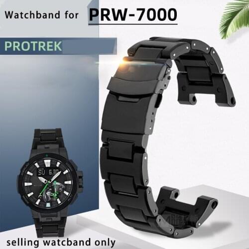 For Casio 5480 PRW-7000/7000fc Light Plastic Steel Watch Strap Protrek Sport Watchband Sories
