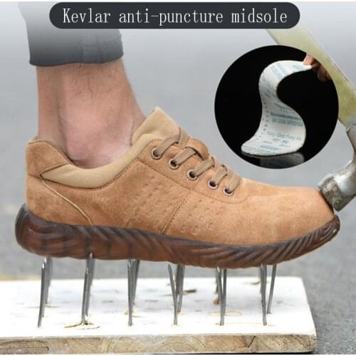 Summer Tendon Bottom Safety Shoes Breathable Soft Bottom Wear-resistant Anti-smashing Anti-puncture Safety Protective Work Shoes