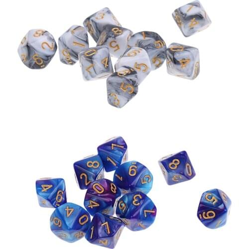 MagiDeal 20x D10 10 Sided Dice Polyhedral TRPG Dice for MTG DND Party Roleplay Games for Dungeons and Dragons Dice Games