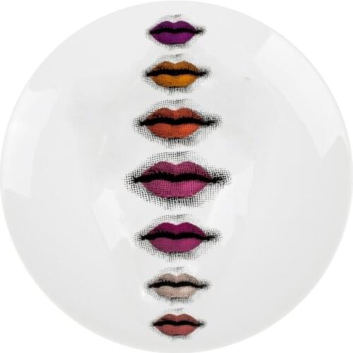 Milan European Style Wall Plate Decoration Dishes High-End Art Plate Handcrafts Round Handing Design Home Bar Decorative