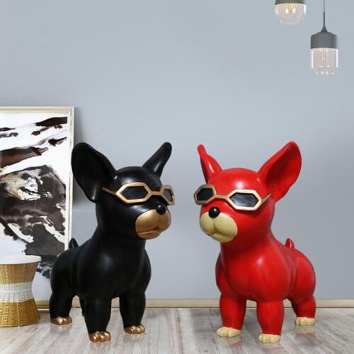 Cartoons Pet French Fighting Dog Resin Crafts Nordic Style Decorations Creative Home TV Cabinet Desktop Interior Home Ornaments