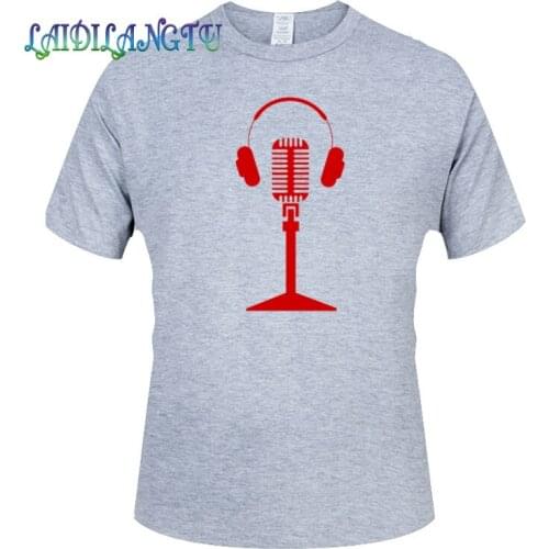 Mens t shirts fashion 2019 Microphone Headphones Singer oversized t shirt mens tshirts summer lovely costume t-shirt