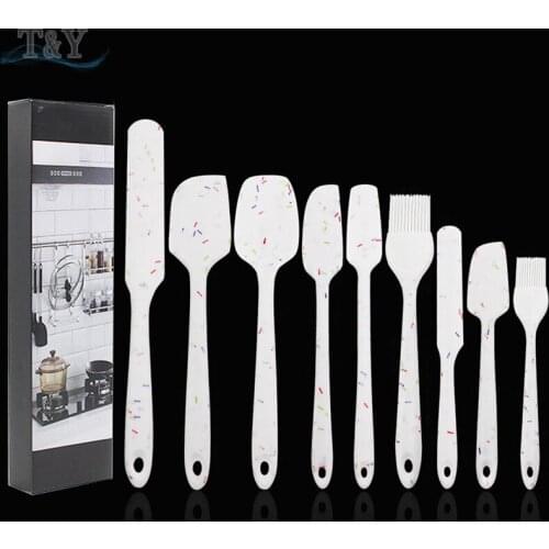T&Y Set of 9, Nonstick Silicone Baking & Pastry Tool Sets, Spatula for Cooking Cream Butter Cake Scraper Mixer, Brush, Turner