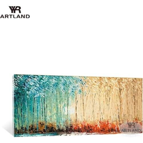 Home wall decoration Four Seasons Trees art abstract picture Hand drawn canvas oil painting poster for living room sofa bedroom