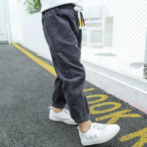 New Childrens Autumn Clothing Little Boys Corduroy Long Pants Male Kids Spring Leisure Loose All-Match Trousers Britches X297