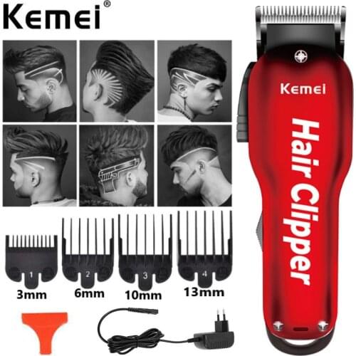 Professional Digital Hair Trimmer Rechargeable Electric Hair Clipper Mens Cordless Haircut Adjustable Ceramic Blade KEMEI-707Z