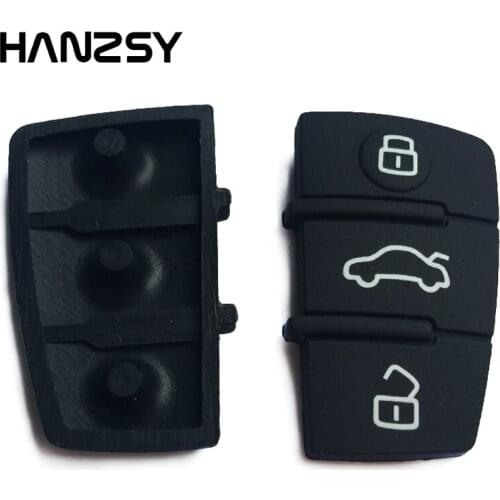 HANZSY 3pcs/lot 3 Button Car Key Pad Rubber Replacement Remote Key Pad Fob Case Cover For AUDI A3 A4 A5 A6 A8 Q5 Q7 TT S LINE RS