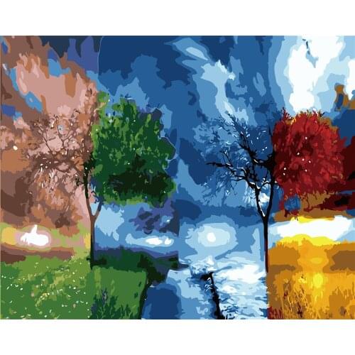 Selenium True Painting By Numbers Kits Picture Diy Frame Home Decoration Coloring By Numbers Flower Girl Handpainted