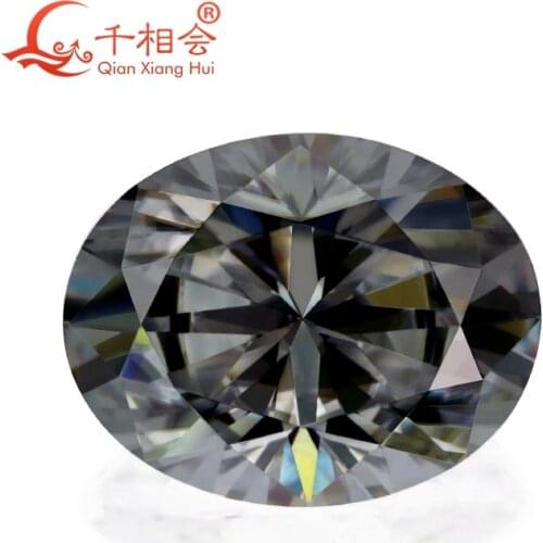 Gray color oval shape Sic material moissanites loose stone by qianxianghui( video is light yellow)