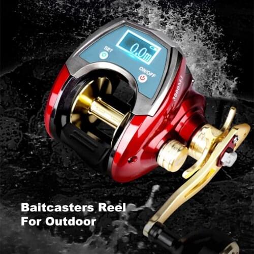 LCD Display 20kg Braking Force Baitcasting Reel 3000MJ Fishing Spinning Reel 6.4:1 Gear Ratio Drag Baitcasters Fishing Reel