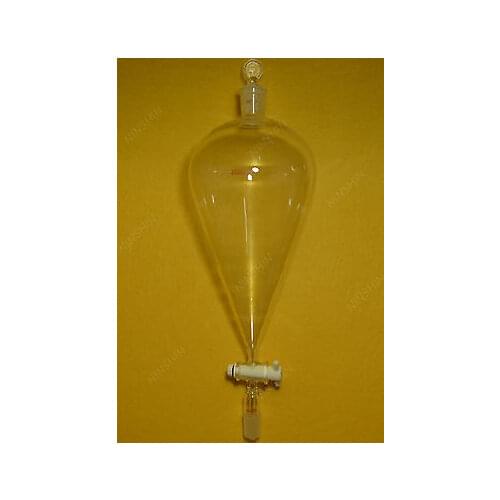 Glass Separatory Funnel,2000ml,24/29,Pyriform,PTFE Stopcock,Lab Glassware