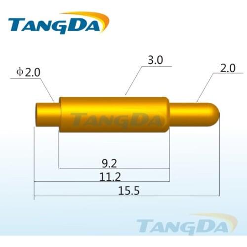Tangda pogo pin connector DHL/EMS D3.0*15.5mm 1A Spring thimble Battery connector probe Gold plated copper large current antenna
