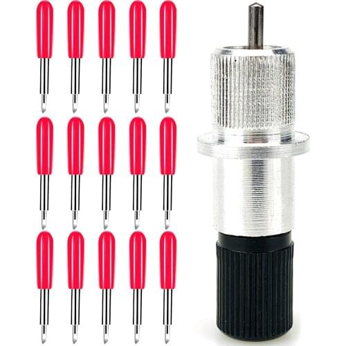 15pc 45 Degree High Quality Plotter Blades Vinyl Cutter Knife for Roland Cutting Plotter Engraving Machine + 1pc Blade Holder