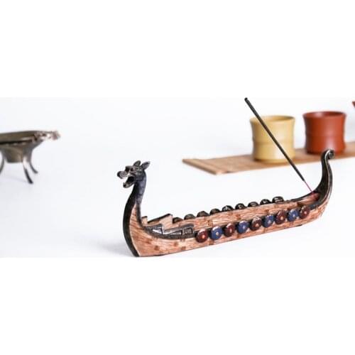 Unique Hand Painted Dragon Boat Small Pirate Ship Table Decoration Resin Decoration Crafts For Living Room
