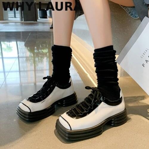 The 2021 womens Oxford womens PU leather solid shoes womens round toe casual comfort shoes Lolita shoes