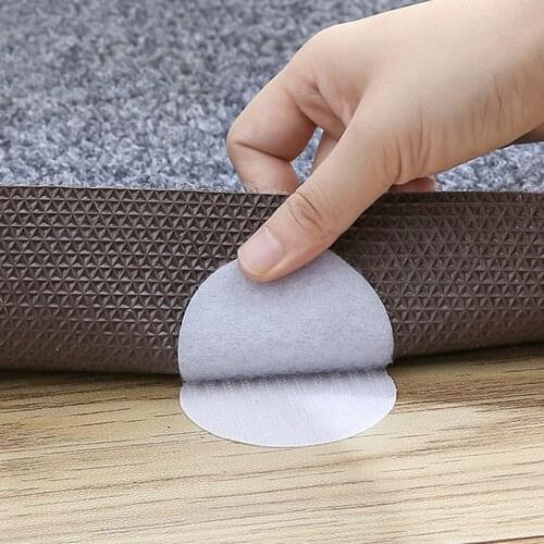 10 Pairs Anti Curling Carpet Tape Rug Gripper Velcro Secure the Carpet Sofa and Sheets in Place and Keep the Corners Flat