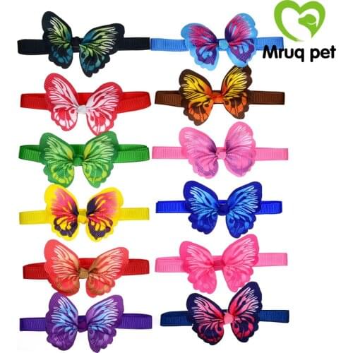 100pcs Christmas Pet Puppy Dog Cat Bow Ties Adjustable Beautiful Butterfly Dog Cat Bowties Dog Accessories Collar Pet Supplies
