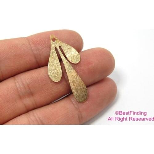 Brass findings 35x17mm Solid leaf Raw brass charms -12pcs R193