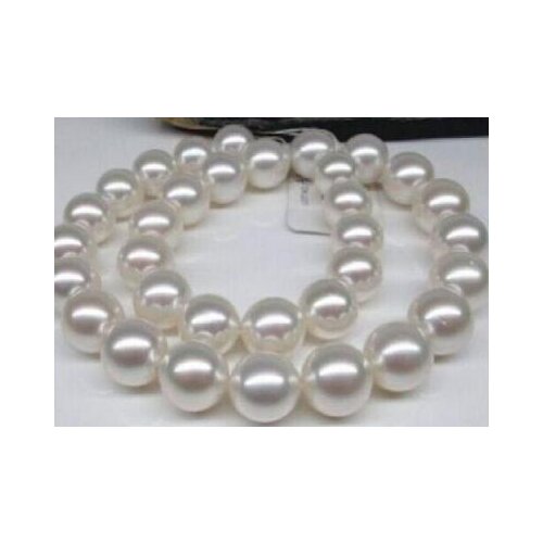 18"10.3-11.8mm natural south sea white round AAA pearl necklace