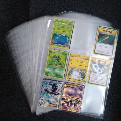 30 Pages Transparent Cards Page Trading Card Protector Insert From Top 9 Pockets/Page For Magical Trading Game Cards Pages