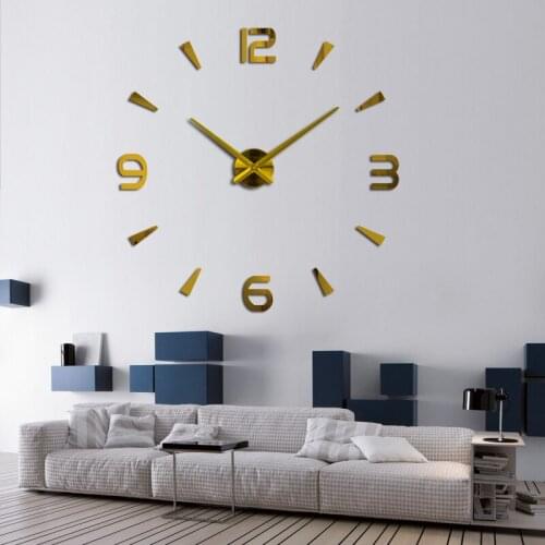 3D Watch Clock Acrylic Mirror Wall Stickers Home Decoration Modern European Style Reloj De Pared Living Room Kitchen Decoration