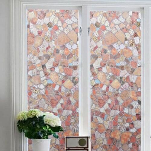 45*100cm 3D Cobblestone Window Stickers Home Decor Films Creative Wall Sticker Waterproof Bathroom Kitchen Wall Decals Poster