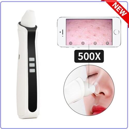 5 Mega-Pixel WIFI Microscope Camera USB Rechargeable Visual Blackhead Remover Facial Pores Black Head Cleaner Vacuum Suction