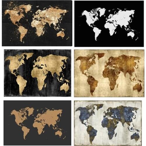 Abstract World Map diamond Painting full diamond embroidery Modern Wall Art Picture for Living Room Study Home Decor DM2025