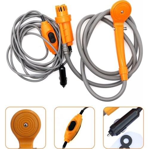Car Washer Car Washing Outdoor Camping Travel Shower With Cigarette Lighter Car Shower Portable DC 12V Cleaning Tool Universal