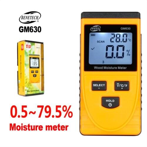 BENETECH Wood Moisture Meter Digital Humidity Measuring Device Tester Content Meter Woodworking Electrical GM630 Hygrometer