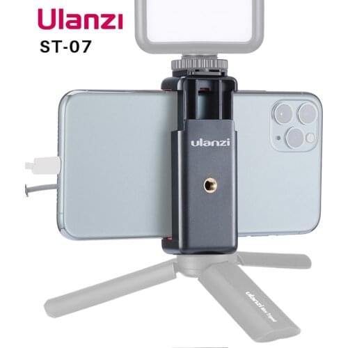 Ulanzi ST-07 Cold Shoe Phone Mount Holder Extend Cold Shoe for iPhone 12 11 XS Vlog Microphone LED Light Vlog Tripod Phone Mount