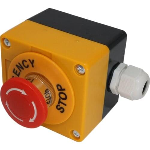 Rain proof Emergency Stop Button Switch Waterproof Single Hole Mushroom Emergency Switch Control Box for Elevator Lift
