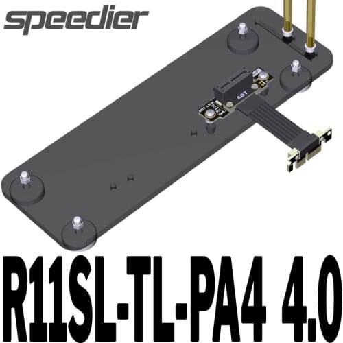 Gen4 Riser Cable Dual 90 Degree PCIe 4.0 x1 To x1 Extension Cable PCI Express 1x Riser Card Ribbon Extender With Baseboard/Kit
