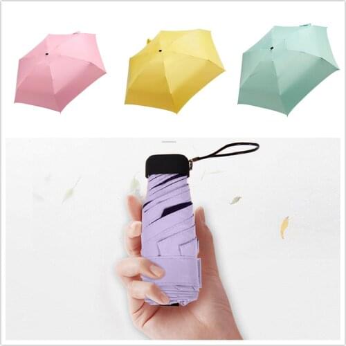 Rainy Day Pocket Umbrella Mini Folding Sun Umbrellas Parasol Sun Foldable Umbrella Mini Umbrella Candy Color Traveling Rain Gear