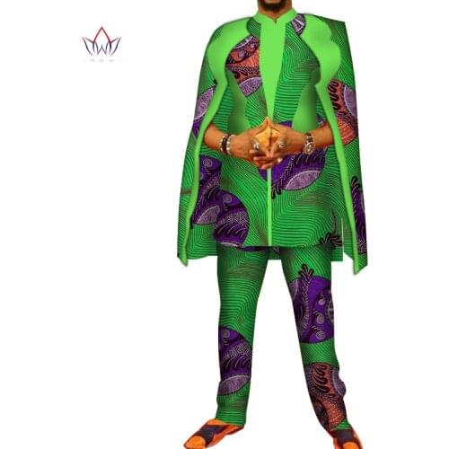 African Print 3 pieces Men sets Dashiki Top and Trouser & robe Set Bazin Plus Size Traditional African Clothing 6XL WYN327