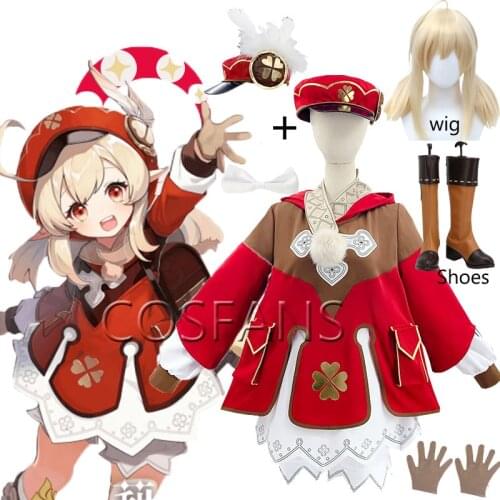 Game Anime Genshin Impact Mondstadt Klee Cosplay Costume Loli Party Outfit Uniform Adult Men Women Halloween Carnival Full Set