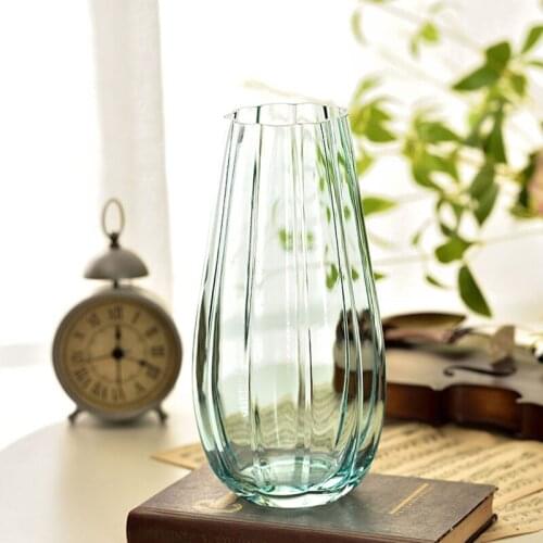 Creative Striped Glass Vase Tabletop Vase Decoration Flower Wedding Decorative Flower Vase for Home Decoration Ornament