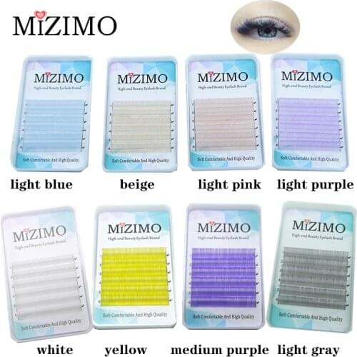 MIZIMO Light Color, Pink, Blue, Beige, Purple, White, Gray Natural, Soft, Extended, Single Color False Eyelash Makeup Tool