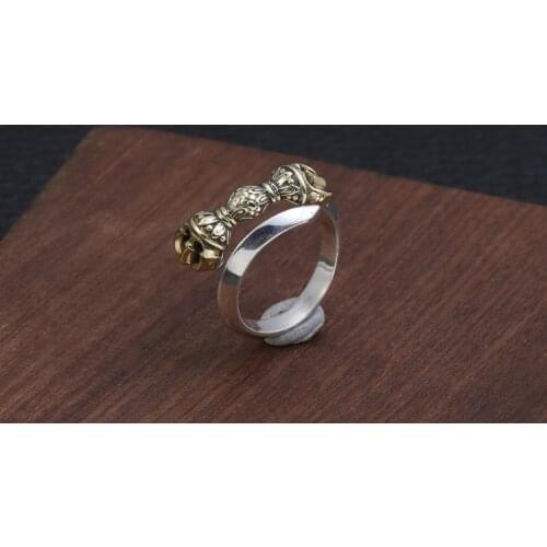 925 Sterling Silver sword style mens ring rings jewelry adjustable A4422