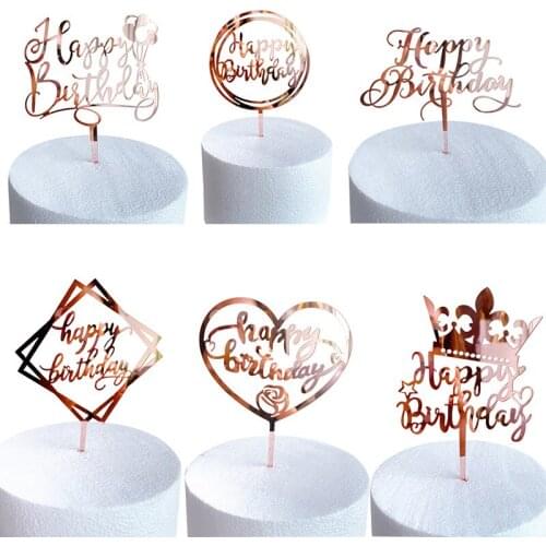 Birthday Theme Series Acrylic Letter Cake Decorating Tools Cake Insert Card Birthday Party Cupcake Topper Scene Decoration