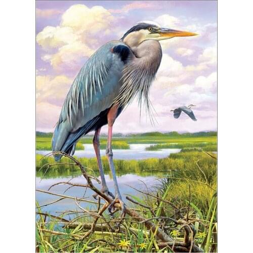 Heron - Counted Cross Stitch Kits - Handmade Needlework for Embroidery 14 ct Cross Stitch Sets DMC Color