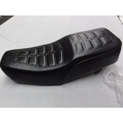 GN125 Motorcycle Seat Assy Motorbike Black Leather Seat Cover Retro Cushion