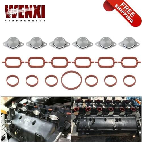 Cheap shipping 6x33mm OEM aluminum For BMW Swirl Flap Blanking Plates seal with intake manifold gasket 6 cylinder engine